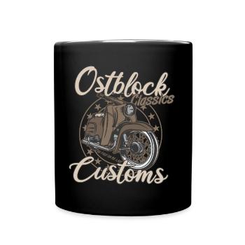 Ostblock Custom KR 51 Schwalbe Vintage Retro - Tasse einfarbig - Schwarz - Vorne