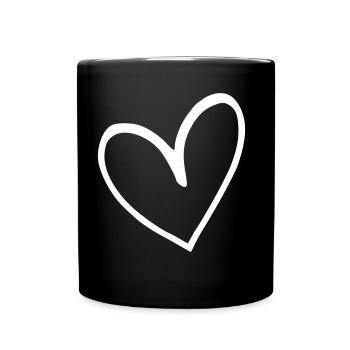 Émoji de coeur esquisse - Mug uni - noir - Devant