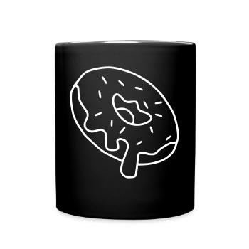 Donut Emoji Donuts Sticker Sketch White - Full Colour Mug - black - Front
