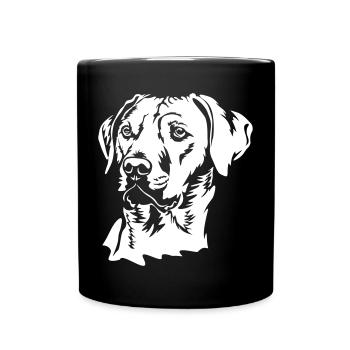 Rhodesian Ridgeback Kopf "Black Edition" - Tasse einfarbig - Schwarz - Vorne
