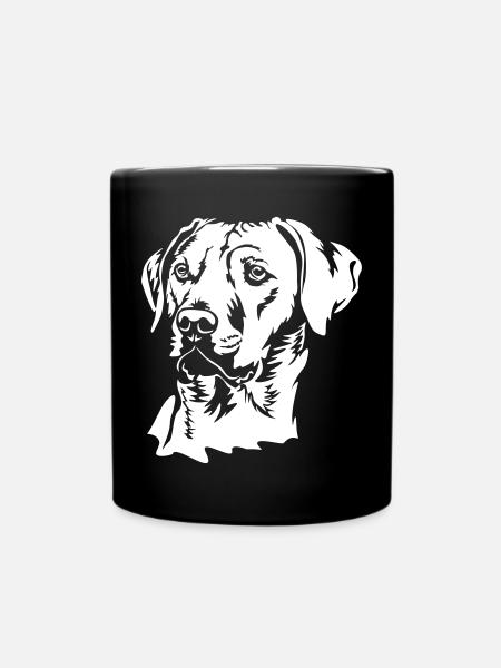 Rhodesian Ridgeback Kopf "Black Edition" - Tasse einfarbig - Schwarz