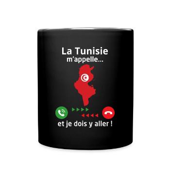 La tunisie m'appelle et je dois y aller - Mug uni - noir - Devant