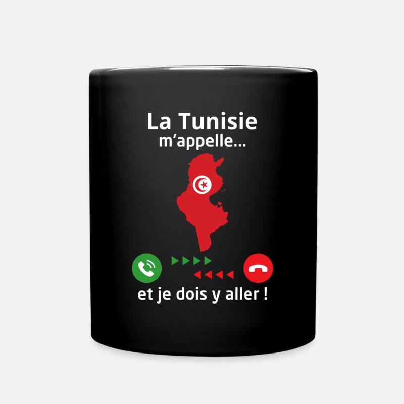 La tunisie m'appelle et je dois y aller - Mug uni - noir