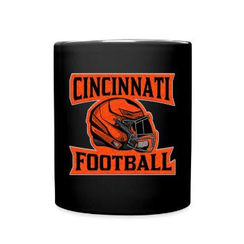 Cincinnati Football Helm Orange - Tasse einfarbig - Schwarz - Vorne