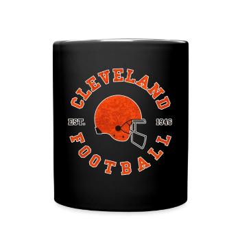 Cleveland Football Vintage Helm - Tasse einfarbig - Schwarz - Vorne