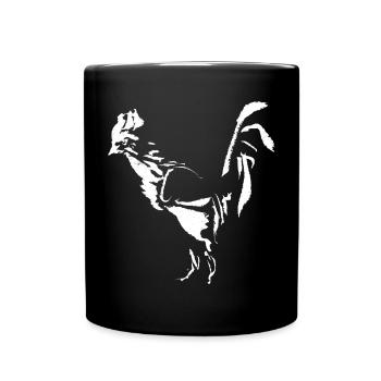 Hahn Tusche - WEISS - Tasse einfarbig - Schwarz - Vorne