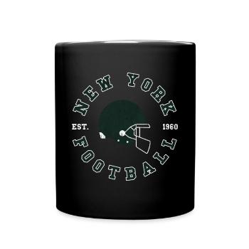 New York Football Retro Helmet - Tasse einfarbig - Schwarz - Vorne