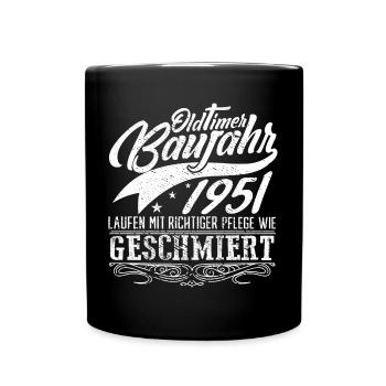Oldtimer Baujahr 1951 - Tasse einfarbig - Schwarz - Vorne