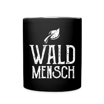 Waldmensch Symbol Illustration Blätter Logo icon - Tasse einfarbig - Schwarz - Vorne