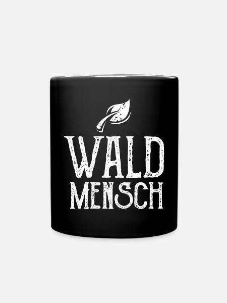 Waldmensch Symbol Illustration Blätter Logo icon - Tasse einfarbig - Schwarz