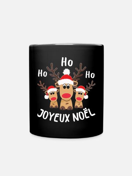 3 Weihnachten Rennes Ho Ho Frohe Weihnachten - Tasse einfarbig - Schwarz