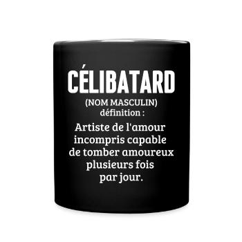 Célibatard - Humour noir pour Célibataire - Mug uni - noir - Devant