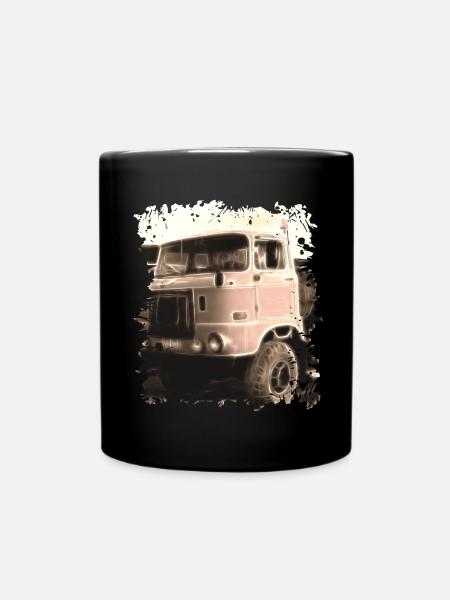 IFA W50 Motor LKW DDR NVA LAK Allrad - Tasse einfarbig - Schwarz