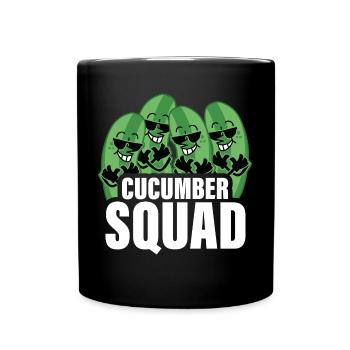 Cucumber Squad coole Gurken - Tasse einfarbig - Schwarz - Vorne