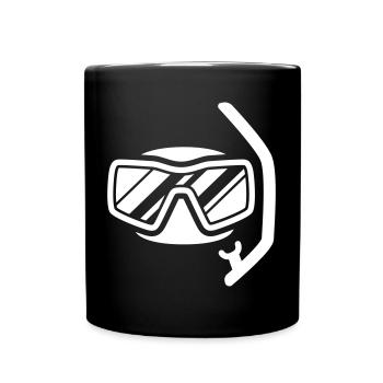 Taucherbrille Silhouette - Tasse einfarbig - Schwarz - Vorne