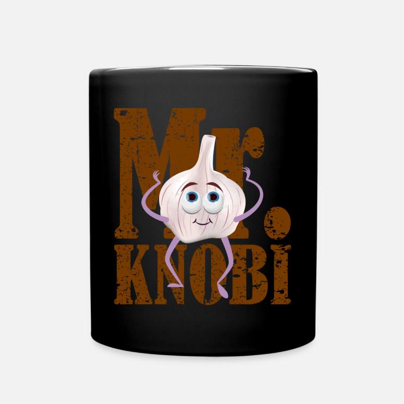 Garlic Mr. Knobi cooking stink cook - Full Colour Mug - black
