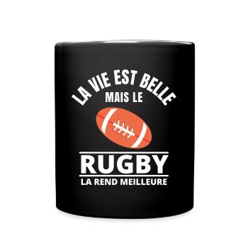 rugby, rugby sport, rugby humour - Mug uni - noir - Devant