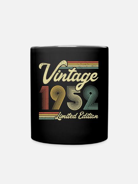 1952 Vintage Jahrgang Retro Geburtstag Geschenk - Tasse einfarbig - Schwarz