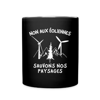 éoliennes, stop aux éoliennes, paysages Français - Mug uni - noir - Devant