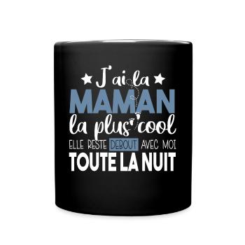 Maman Bébé Naissance Humour Cadeau Fête Mères - Mug uni - noir - Devant