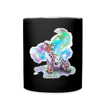 Schneeleopard - Tasse einfarbig - Schwarz - Vorne