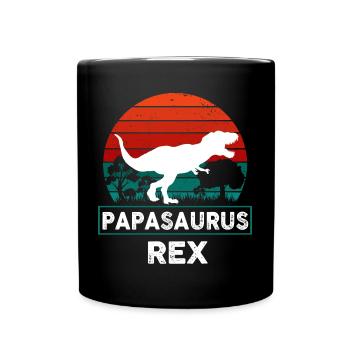 Papasaurus Rex Humour Dinosaure Trex - Mug uni - noir - Devant