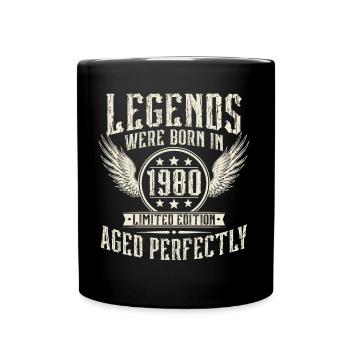 1980 Vintage Born Legends Anniversaire Vintage - Mug uni - noir - Devant