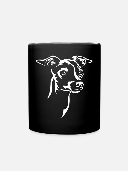 Italienisches Windspiel Kopf "Black Edition" - Tasse einfarbig - Schwarz