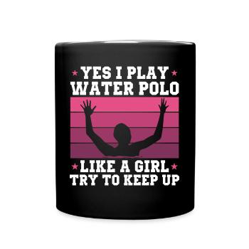 Wasserball Spieler | Team Sport Mädchen Geschenke - Tasse einfarbig - Schwarz - Vorne