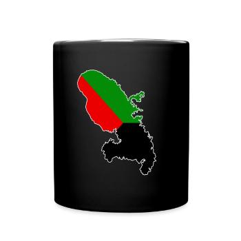 Carte Martinique drapeau rouge vert noir - Mug uni - noir - Devant