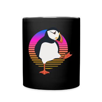 Papageientaucher Sonnenuntergang Papageientaucherv - Tasse einfarbig - Schwarz - Vorne