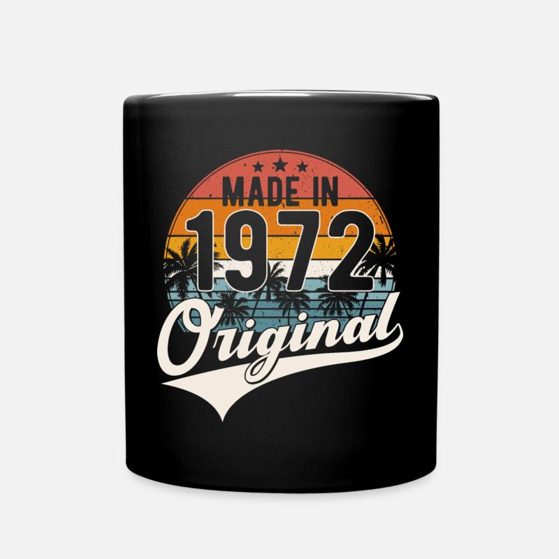 1972 Vintage Anniversaire Rétro Cadeau - Mug uni - noir
