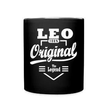 Cadeau Leo original personnalisé prénom leo - Mug uni - noir - Devant