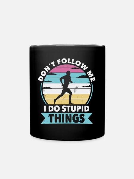 Don t follow me running - Tasse einfarbig - Schwarz