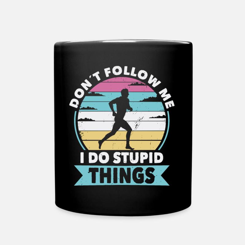 Don t follow me running - Tasse einfarbig - Schwarz