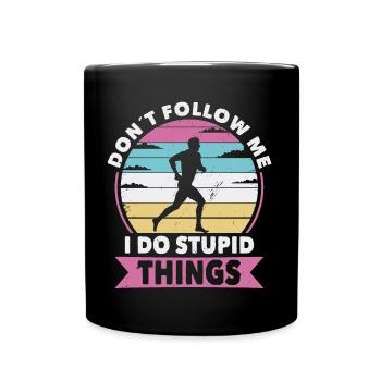 Don t follow me running - Full Colour Mug - black - Front