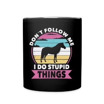 Don t follow me horse riding - Full Colour Mug - black - Front