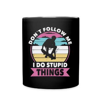 Don't follow skaters skateboarding - Full Colour Mug - black - Front