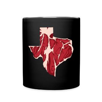 Steak Map Design pour les amoureux du Texas - Mug uni - noir - Devant