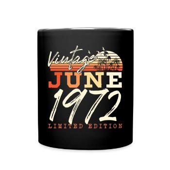 June 1972 Vintage Birthday Gift - Full Colour Mug - black - Front