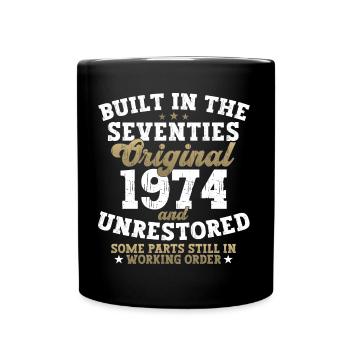 Built in the seventies 1974 48th birthday men - Full Colour Mug - black - Front
