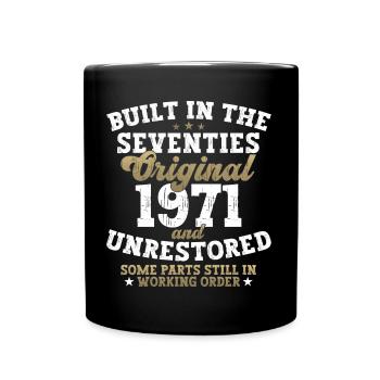 Built in the seventies 1971 51st Birthday Men - Full Colour Mug - black - Front