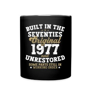 Built in the seventies 1977 45th birthday men - Full Colour Mug - black - Front