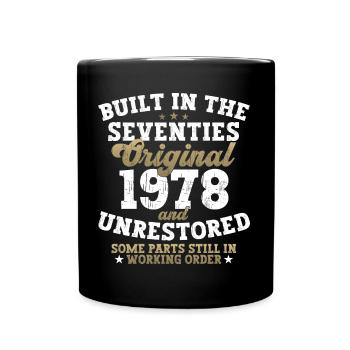 Built in the seventies 1978 44th birthday men - Full Colour Mug - black - Front