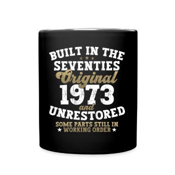 Built in the seventies 1973 49. Geburtstag Herren - Tasse einfarbig - Schwarz - Vorne