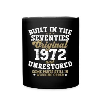 Built in the seventies 1972 50th birthday men - Full Colour Mug - black - Front