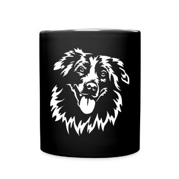 Australian Shepherd Head "Black Edition" - Full Colour Mug - black - Front