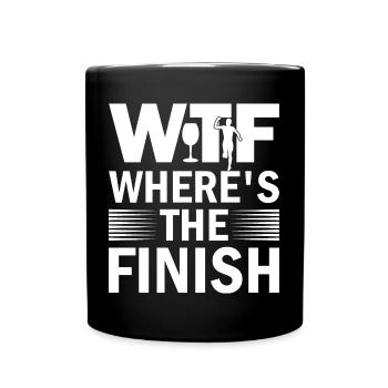 WTF Wo ist das Ziel - Running Runner - Tasse einfarbig - Schwarz - Vorne