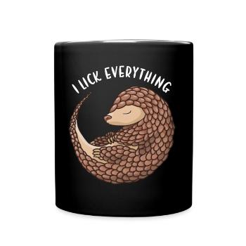Je lèche tout Pangolin - Mug uni - noir - Devant