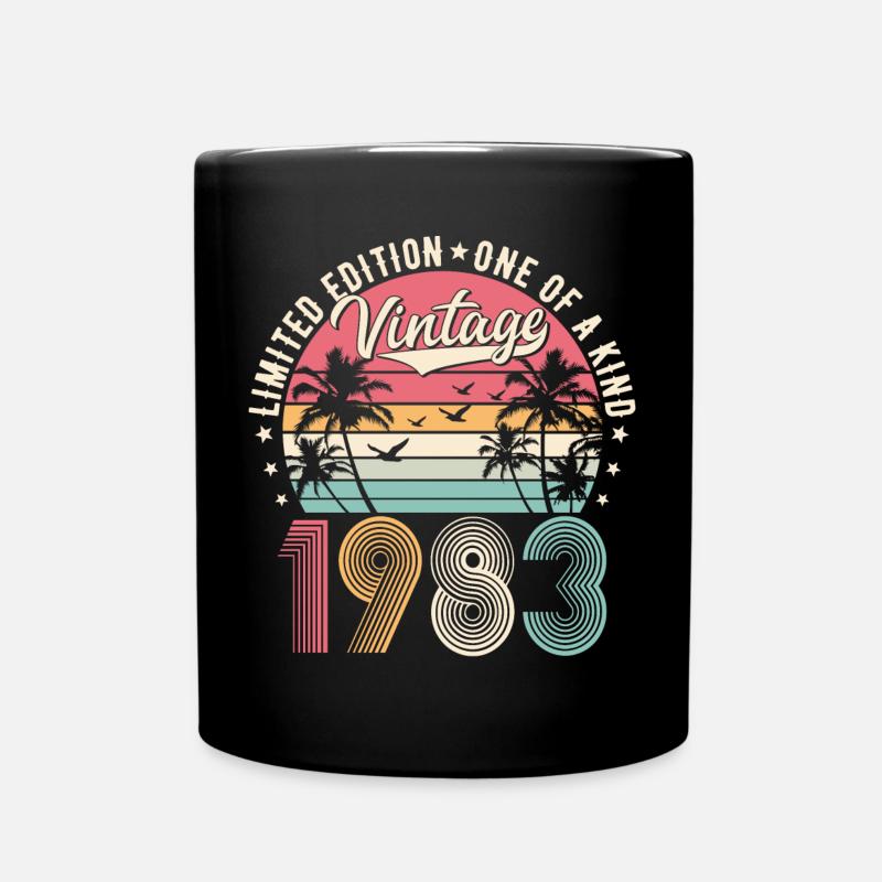 1983 Jahrgang Geburtstag Vintage Retro Geschenk - Tasse einfarbig - Schwarz
